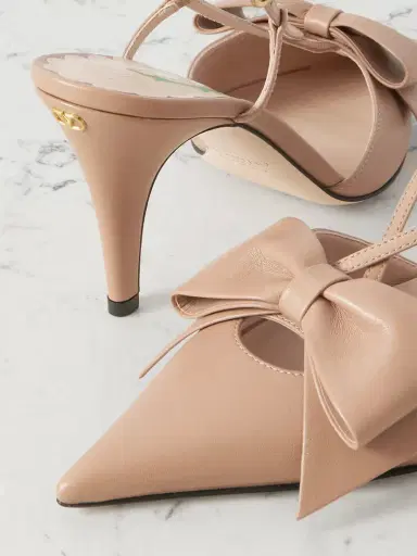 Valentino Garavani 85 Bowow Bow-detailed Leather Slingback Pumps | Thumbnail 4 Valentino Garavani 85 Bowow Bow-detailed Leather Slingback Pumps | Thumbnail 4