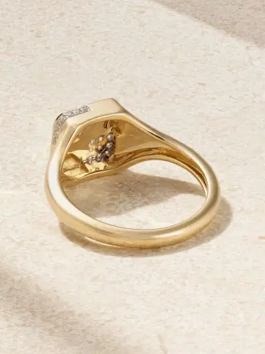 Yvonne Léon 9-karat Gold Diamond Signet Ring | Thumbnail 3