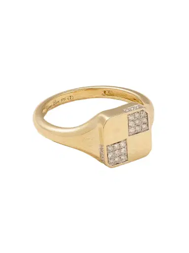 Yvonne Léon 9-karat Gold Diamond Signet Ring | Thumbnail 1