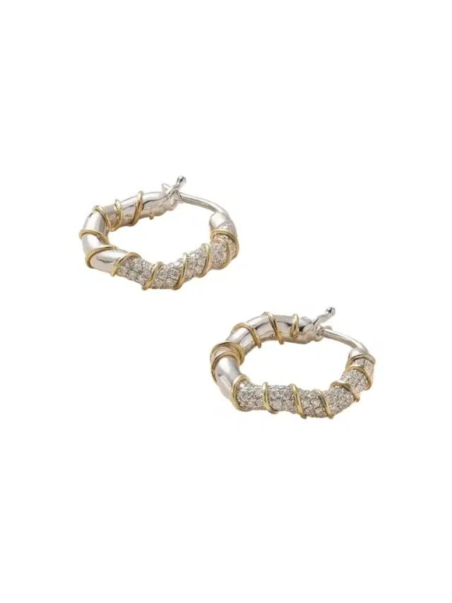 18-karat White And Yellow Gold Diamond Hoop Earrings