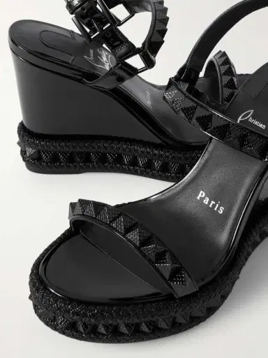 Christian Louboutin Pyraclou 110 Studded Leather Wedge Sandals | Thumbnail 4 Christian Louboutin Pyraclou 110 Studded Leather Wedge Sandals | Thumbnail 4