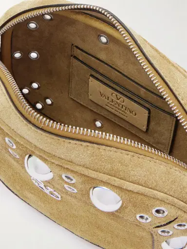 Valentino Garavani Nellcôte Embellished Suede Shoulder Bag | Thumbnail 5 Valentino Garavani Nellcôte Embellished Suede Shoulder Bag | Thumbnail 5