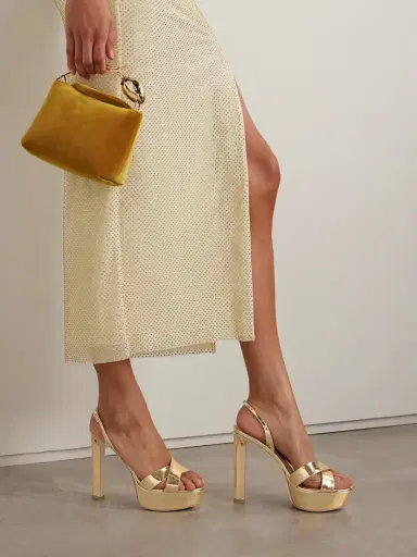 Jennifer Chamandi Leonardo 130 Metallic Leather Platform Slingback Sandals | Thumbnail 2 Jennifer Chamandi Leonardo 130 Metallic Leather Platform Slingback Sandals | Thumbnail 2
