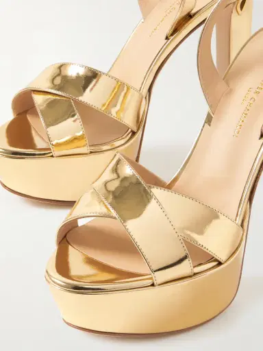 Jennifer Chamandi Leonardo 130 Metallic Leather Platform Slingback Sandals | Thumbnail 4 Jennifer Chamandi Leonardo 130 Metallic Leather Platform Slingback Sandals | Thumbnail 4