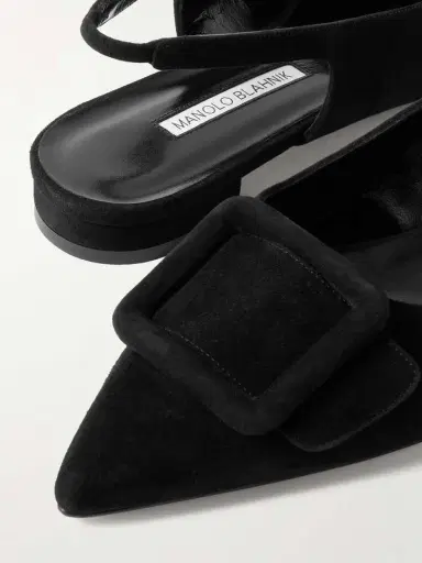 Manolo Blahnik Maylura Buckled Suede Slingback Flats | Thumbnail 4 Manolo Blahnik Maylura Buckled Suede Slingback Flats | Thumbnail 4
