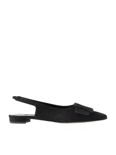 Manolo Blahnik Maylura Buckled Suede Slingback Flats | Thumbnail 1 Manolo Blahnik Maylura Buckled Suede Slingback Flats | Thumbnail 1