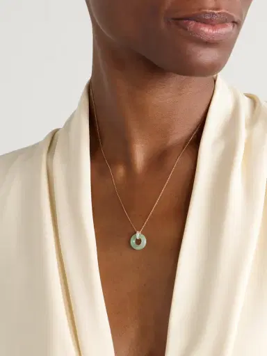 Mateo Donut 14-karat Gold, Jade And Diamond Necklace | Thumbnail 2