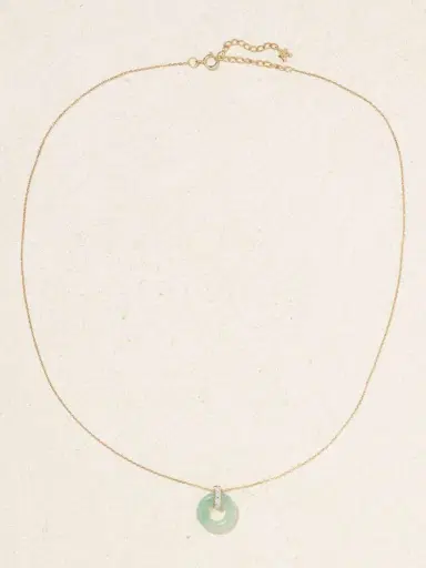 Mateo Donut 14-karat Gold, Jade And Diamond Necklace | Thumbnail 4