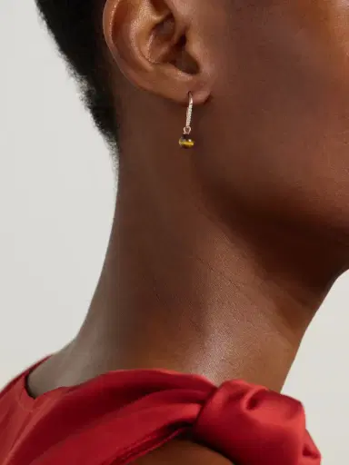 Mateo 14-karat Gold, Tiger's Eye And Diamond Earrings | Thumbnail 2