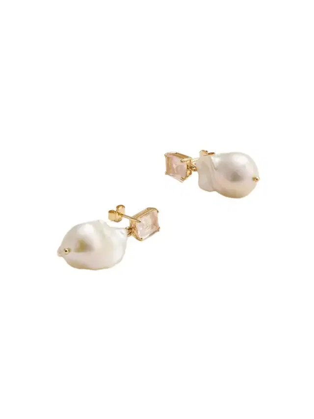 14-karat Gold, Pearl And Quartz Earrings