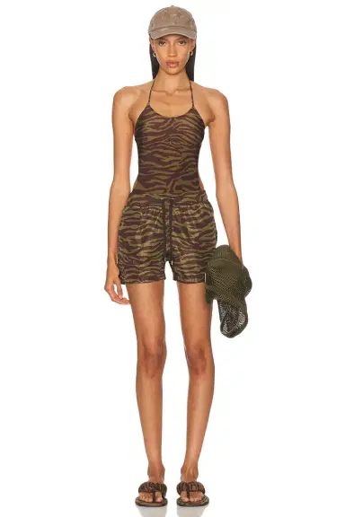 The Attico Zebra Printed One Piece Swimsuit | Thumbnail 6
