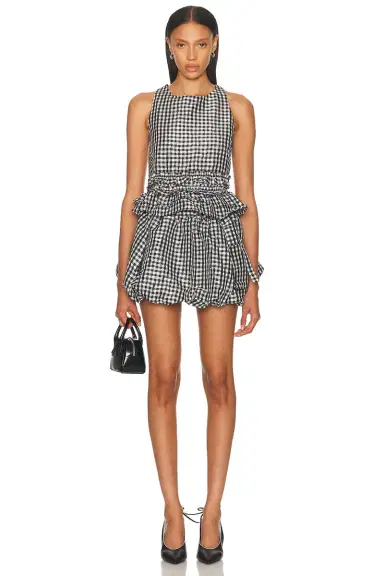 Ganni Check Mini Bubble Skirt | Thumbnail 5