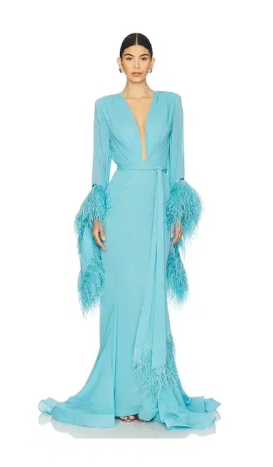 Bronx and Banco Geisha V Neck Gown | Thumbnail 1 Bronx and Banco Geisha V Neck Gown | Thumbnail 1