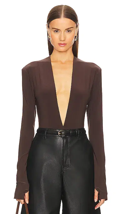 x REVOLVE Deep V Neck Bodysuit