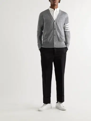 Thom Browne Striped Wool Cardigan - Men | Thumbnail 2 Thom Browne Striped Wool Cardigan - Men | Thumbnail 2