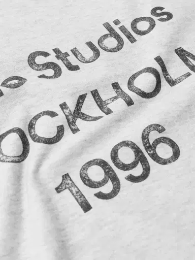 Acne Studios Exford Distressed Logo-Print Organic Cotton-Jersey T-Shirt - Men | Thumbnail 4 Acne Studios Exford Distressed Logo-Print Organic Cotton-Jersey T-Shirt - Men | Thumbnail 4