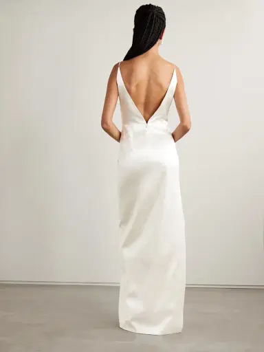 Danielle Frankel Emerson Silk And Wool-blend Satin Gown | Thumbnail 5 Danielle Frankel Emerson Silk And Wool-blend Satin Gown | Thumbnail 5