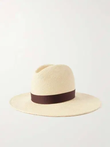 Gigi Burris Requiem Embellished Cotton Sateen-trimmed Straw Fedora | Thumbnail 3 Gigi Burris Requiem Embellished Cotton Sateen-trimmed Straw Fedora | Thumbnail 3