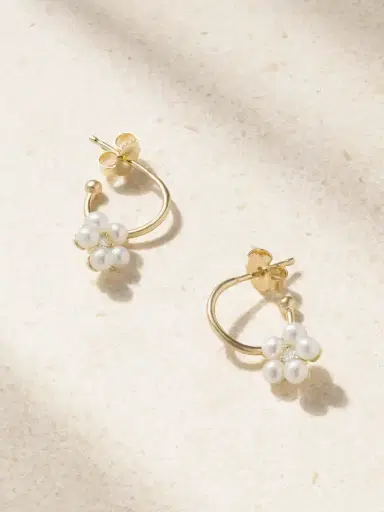 Mizuki 14-karat Gold, Pearl And Diamond Earrings | Thumbnail 1