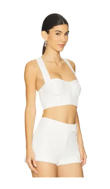 SANS FAFF Sorrento Linen Halter Bralette | Thumbnail 2