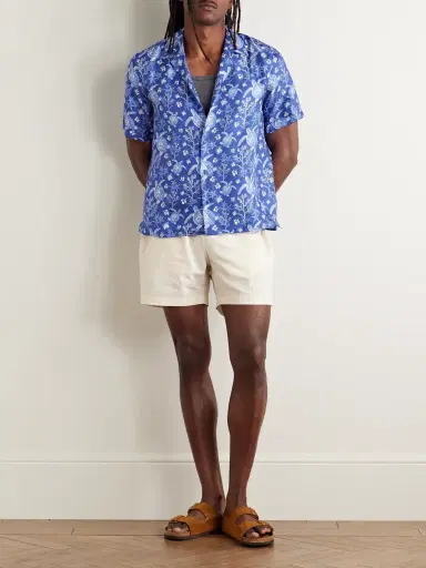 Vilebrequin Charli Camp-Collar Printed Silk-Twill Shirt - Men | Thumbnail 2
