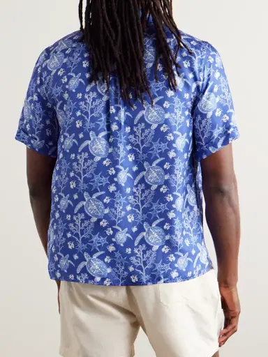 Vilebrequin Charli Camp-Collar Printed Silk-Twill Shirt - Men | Thumbnail 3