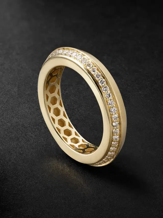 Jacquie Aiche Knife Edge 14-Karat Gold Diamond Ring - Men