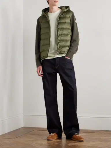 Moncler Logo-Appliquéd Wool-Trimmed Quilted Shell Hooded Down Zip-Up Cardigan - Men | Thumbnail 2 Moncler Logo-Appliquéd Wool-Trimmed Quilted Shell Hooded Down Zip-Up Cardigan - Men | Thumbnail 2