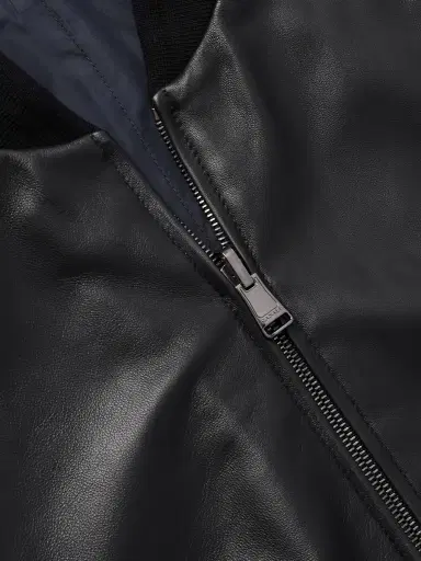 Canali Reversible Leather and Shell Bomber Jacket - Men | Thumbnail 5 Canali Reversible Leather and Shell Bomber Jacket - Men | Thumbnail 5