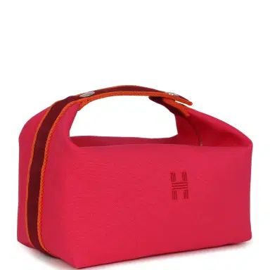 HERMÈS Hermes Bride A Brac Carre Case GM Hibiscus Canvas Palladium Hardware | Thumbnail 2 HERMÈS Hermes Bride A Brac Carre Case GM Hibiscus Canvas Palladium Hardware | Thumbnail 2