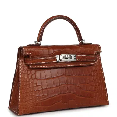 HERMÈS Hermes Kelly Sellier 20 Fauve Matte Alligator Mississippiensis Barenia Palladium Hardware | Thumbnail 2 HERMÈS Hermes Kelly Sellier 20 Fauve Matte Alligator Mississippiensis Barenia Palladium Hardware | Thumbnail 2