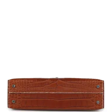 HERMÈS Hermes Kelly Sellier 20 Fauve Matte Alligator Mississippiensis Barenia Palladium Hardware | Thumbnail 6 HERMÈS Hermes Kelly Sellier 20 Fauve Matte Alligator Mississippiensis Barenia Palladium Hardware | Thumbnail 6