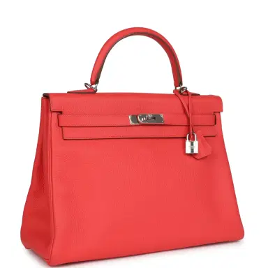 HERMÈS Pre-owned Hermes Retourne Kelly 35 Rose Jaipur Clemence Palladium Hardware | Thumbnail 2 HERMÈS Pre-owned Hermes Retourne Kelly 35 Rose Jaipur Clemence Palladium Hardware | Thumbnail 2