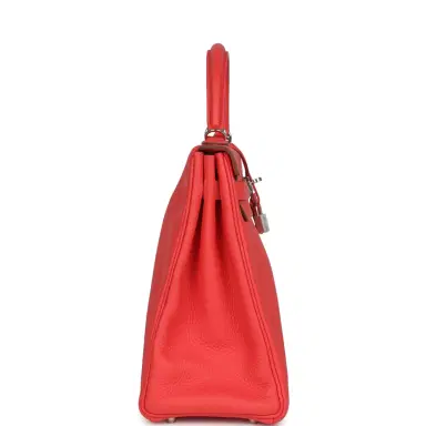 HERMÈS Pre-owned Hermes Retourne Kelly 35 Rose Jaipur Clemence Palladium Hardware | Thumbnail 4 HERMÈS Pre-owned Hermes Retourne Kelly 35 Rose Jaipur Clemence Palladium Hardware | Thumbnail 4