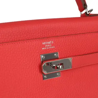 HERMÈS Pre-owned Hermes Retourne Kelly 35 Rose Jaipur Clemence Palladium Hardware | Thumbnail 7 HERMÈS Pre-owned Hermes Retourne Kelly 35 Rose Jaipur Clemence Palladium Hardware | Thumbnail 7