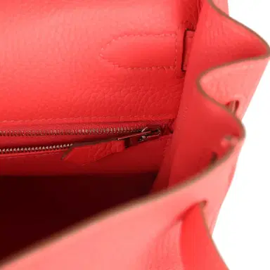 HERMÈS Pre-owned Hermes Retourne Kelly 35 Rose Jaipur Clemence Palladium Hardware | Thumbnail 9 HERMÈS Pre-owned Hermes Retourne Kelly 35 Rose Jaipur Clemence Palladium Hardware | Thumbnail 9