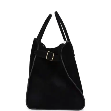 The Row The Row Soft Margaux 17 Bag Black Suede Gold Hardware | Thumbnail 3 The Row The Row Soft Margaux 17 Bag Black Suede Gold Hardware | Thumbnail 3