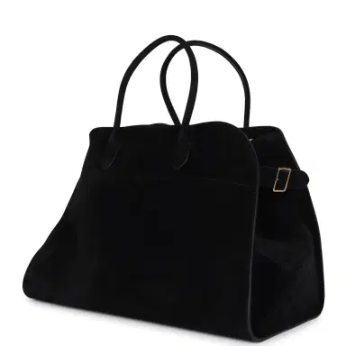 The Row The Row Soft Margaux 17 Bag Black Suede Gold Hardware | Thumbnail 5 The Row The Row Soft Margaux 17 Bag Black Suede Gold Hardware | Thumbnail 5