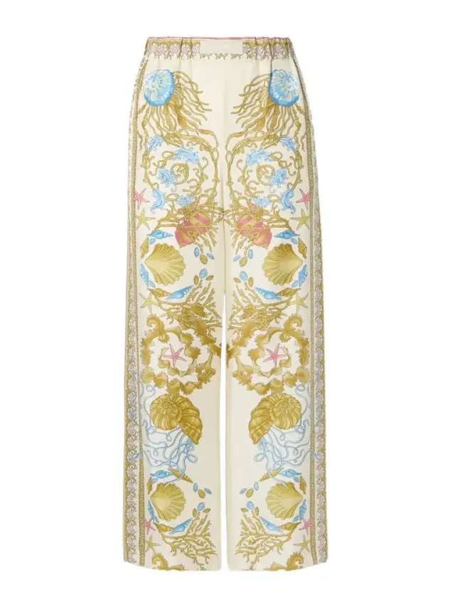 Printed Silk-twill Wide-leg Pants