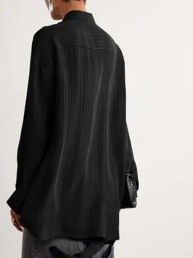 Balenciaga Striped Satin-jacquard Shirt | Thumbnail 3