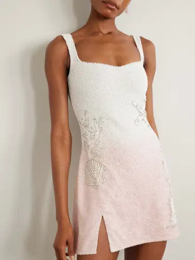 Clio Peppiatt Seashell Crystal-embellished Beaded Tulle Mini Dress | Thumbnail 3