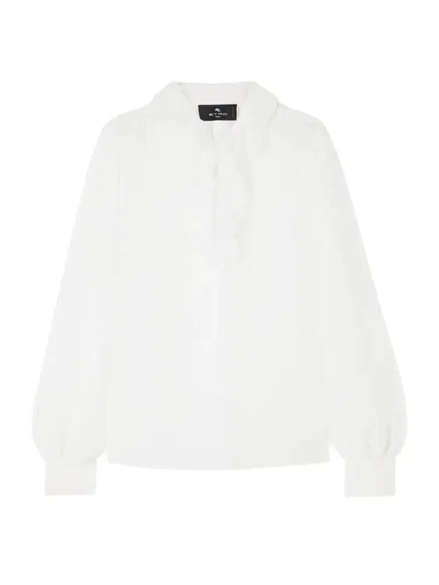 Ruffled Jacquard Blouse