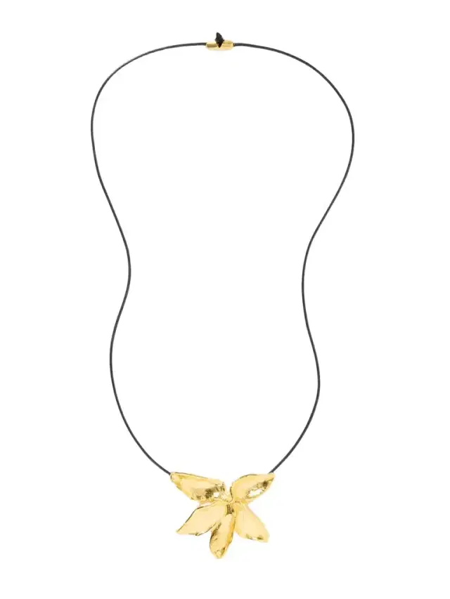 YSSO + Eden Rock St Barths Frangipanier Gold-plated And Cord Necklace