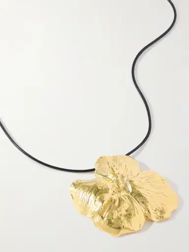 YSSO + Eden Rock St Barths Hibiscus Gold-plated And Cord Necklace | Thumbnail 4
