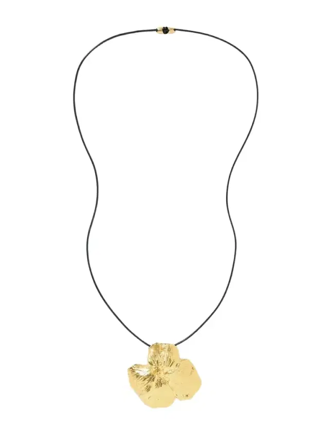 YSSO + Eden Rock St Barths Hibiscus Gold-plated And Cord Necklace