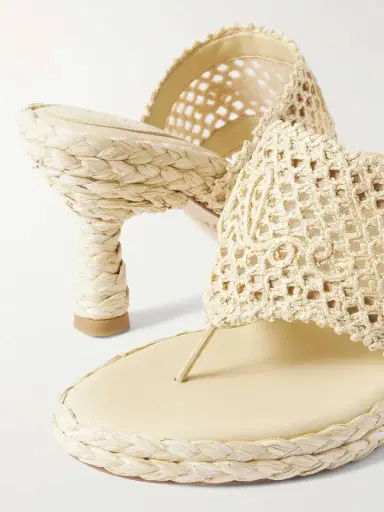 Chloé Isla Crocheted Raffia Mules | Thumbnail 4 Chloé Isla Crocheted Raffia Mules | Thumbnail 4