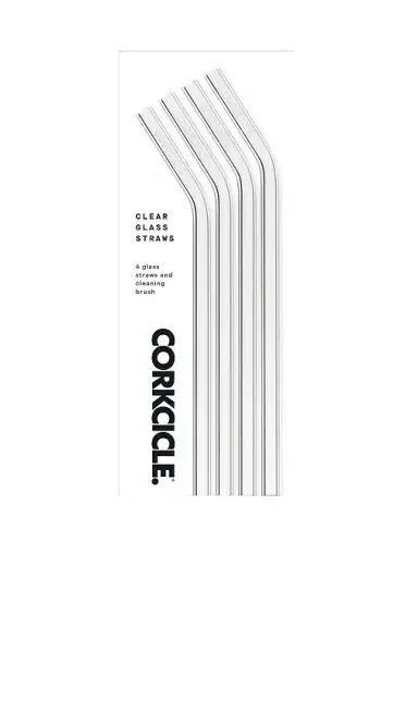 Corkcicle Clear Glass Straws 4 Pack | Thumbnail 1 Corkcicle Clear Glass Straws 4 Pack | Thumbnail 1