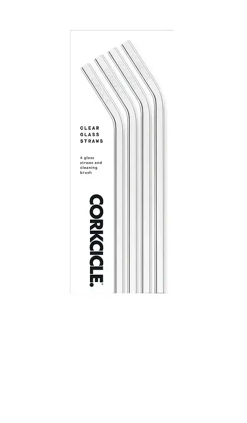 Corkcicle Clear Glass Straws 4 Pack