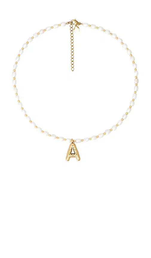 petit moments Dainty Ren Bubble Initial Necklace