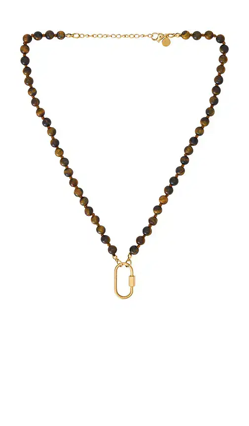 petit moments Beaded Carabiner Necklace